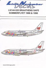 Boeing 737-200 Braathens Safe Sommerflyet scheme #LN44520