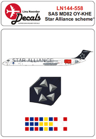 McDonnell-Douglas MD-82 SAS OY-KHE in Star Alliance cs #LN44558