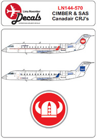 Lima November  1/144 Cimber + flying for SAS Canadair Bombardier CRJ-200 . For BPK or other kits LN44570