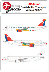  Lima November  1/144 DAT Danish Air Transport Airbus A320's for Revell or Zvezda kits LN44571