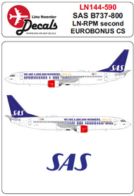 SAS Boeing 737-800 LN-RPM second Eurobonus cs for Zvezda and Revell kits #LN44590