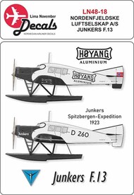 Nordenfjeldske Luftselskap Junkers F.13 with masks for fuselage #LN48018