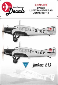 Dansk Lufttransport Junkers F.13 with masks for windows and fuselage #LN72-578