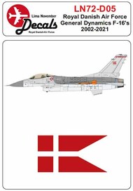  Lima November  1/72 RDAF/Royal Danish Air Force General-Dynamics F-16 in the 2002-2021 scheme LN72-D05