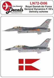  Lima November  1/72 RDAF/Royal Danish Air Force General-Dynamics F-16's first scheme 1980-2002 LN72-D06