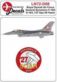 Lima November  1/72 RDAF General-Dynamics F-16A 727 Sqn 50 Years LN72-D08
