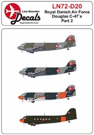  Lima November  1/72 RDAF/Royal Danish Air Force Douglas C-47 part 2 with masks LN72-D20