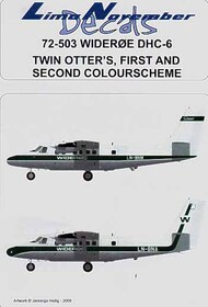  Lima November  1/72 de-Havilland-Canada DHC-6 Twin Otter Wideroe 1 and 2 scheme LN72-503