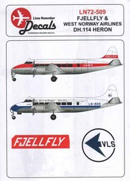  Lima November  1/72 de Havilland Heron DH.114 Fjellfly & West Air Norway. LN72-509