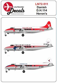  Lima November  1/72 de Havilland Heron 114 DANISH HERON'S, Falck Air, Faroe Airways and Cimber Air. LN72-511