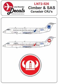  Lima November  1/72 Cimber + flying for SAS Canadair Bombardier CRJ-200 . For BPK or other kits LN72-526