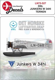  Lima November  1/72 DNL Det Norske Luftfartselskap Junkers W34 includes masks LN72-527