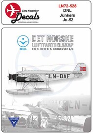 DNL Det Norske LuftfartselskapJunkers Ju.52/3m including masks for the windows #LN72-528