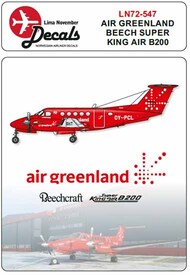  Lima November  1/72 Air Greenland Beech 200 new cs. Including masks. LN72-547