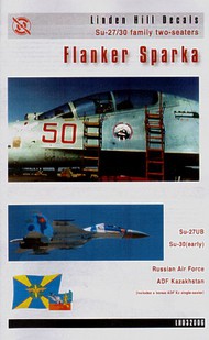  Linden Hill  1/32 Sukhoi Su-27/30 Flanker Sparka (10) Blue 53; Blue 55; Blue 43; Blue 53; Red 14; Red 50; Red 61; Blue 52; Red 05; Red 51. Multiple decal sheet LH32006