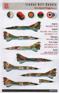  Linden Hill  1/32 'Non-Aligned Mikoyan MiG-23ML/MiG-23MLDE Floggers part 2 Algeria, Angloa, Ethiopia, Free Libya and Syria. LH32017