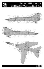  Linden Hill  1/32 Mikoyan MiG-23ML/MiG-23MLD stencil data LH32018