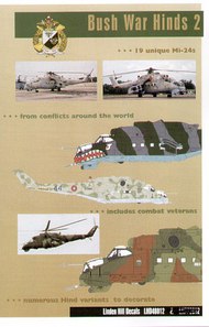  Linden Hill  1/48 Bush War Hinds 2 - Mil Mi-24s'(18)Mil Mi-24RKh Red 41, Group of Soviet Forces in Germany, 1991; Mil Mi-24V 0813, Slovak Air Force; Mil Mi-24V JSO 'Red Berets', Serbia, 1998; Mil Mi-24P Red 66, Ukrainian Army Aviation; Mil Mi-24VP Red 33, Naval Aviation of LH48012