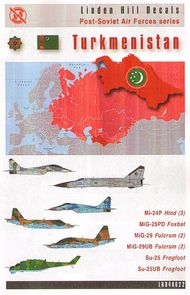  Linden Hill  1/48 Post-Soviet Air Forces Turkmenistan. Mikoyan MiG-25, Mikoyan MiG-29A , Sukhoi Su-25, Mil Mi-8, Mil Mi-24 LH48022