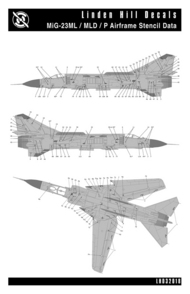  Linden Hill  1/48 Mikoyan MiG-23 Family full stencil data LH48029