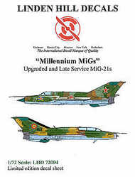  Linden Hill  1/72 Mikoyan MiG-21 (13) SM White 17 USSR 1st Sqn 1984; bis Blue 15 USSR 115th Guards Fighter Regt. 1985; UM Blue 10 Research Institute 1995; UM White 34 Bulgarian Air Force 1997; bis White 90 Bulgarian Air Force; bis White 345 Bulgarian Air Force 2000; UM Red LH72004