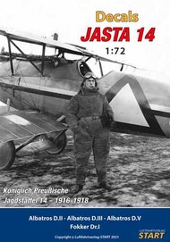  Luftfahrtverlag-Start Books  1/72 Decal-sheet with the best 11 Albatros D.II, D.III, D.Va and Fokker Dr.I Triplane from the book 'Jasta 14'. LD012