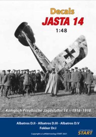  Luftfahrtverlag-Start Books  1/48 Decal-sheet with the best 14 Albatros D.II, D.III, D.Va and Fokker Dr.I Triplane from the book 'Jasta 14'. LD013