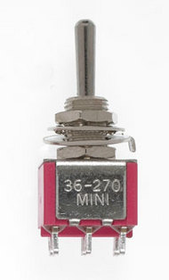  MINIATRONICS  NoScale DPDT 5amp 120v Center Off-Momentary-Spring Return-Both Sides Miniature Toggle Switch (2) MNT3627002
