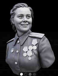 Bust: Capt. Mariya Dolina Half Body - Pe-2 pilot - Hero of the Soviet Union #MMF4-011