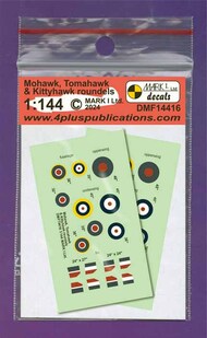 Mohawk, Tomahawk & Kittyhawk roundels & fin flashes, 2 sets #DMF14416