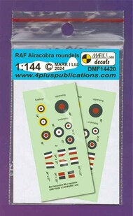 Mark I Decals  1/144 RAF Airacobra roundels & fin flashes, 2 sets DMF14420