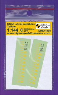  Mark I Decals  1/144 USAF 3', 6', 12', ;24' Yellow serial numbers, 2 sets DMK14408
