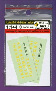  Mark I Decals  1/144 Luftwaffe Code Letters - Yellow, 2 sets DMK144102