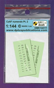  Mark I Decals  1/144 CzAF numerals - Black, White outline, Pt.2, 2 sets DMK144111
