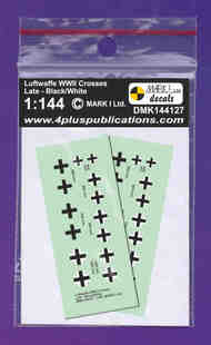 Luftwaffe WWII Crosses, late type - Black/White (2 sets) #DMK144127