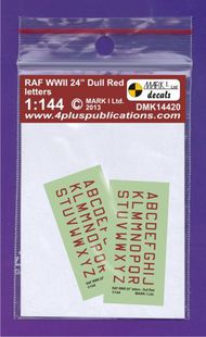  Mark I Decals  1/144 RAF WWII 24' Dull Red letters, 2 sets DMK14420