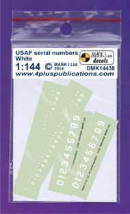  Mark I Decals  1/144 USAF 3' 6' 12' 24' White serial numbers, 2 sets DMK14438