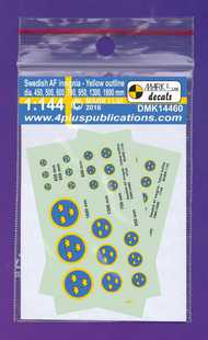  Mark I Decals  1/144 Swedish AF Insignia, Yellow outline (dia 450,500,600,700,950,1300,1800 mm) DMK14460