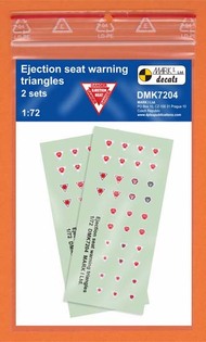  Mark I Decals  1/72 Ejection seat warning triangles, 2 sets various types Red/Black/White DMK7204