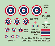  Mark I Decals  1/72 Royal Thai AF Insignia, 2 sets DMK7220