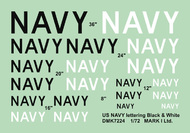  Mark I Decals  1/72 US Navy lettering - Black & White, 2 sets - Pre-Order Item DMK7224