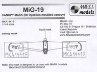  Mark I Models  1/144 Mikoyan MiG-19 Canopy Set MKA14419