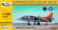  Mark I Models  1/144 Harrier GR.3/AV-8A/AV-8 Special Markings (RAF, RN, USMC) MKM144119
