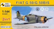  Mark I Models  1/144 Fiat G.50/50bis Italian Arrow (2in1 = 2 kits in 1 box) (Italian AF, Finnish AF, Luftwaffe MKM144128