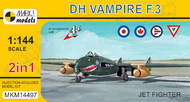  Mark I Models  1/144 de Havilland Vampire F.3Jet Fighter (2in1 = 2 kits in 1 box) MKX14497