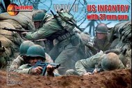 WWII US Infantry (32) w/37mm Guns (4) #MAF72017