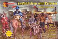 Thirty Years War Swedish Army w/Large Siege Gun (17 w/9 Horses) #MAF72031