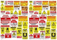 Warning & Danger Signs Printed Paper (66) #MAT35116