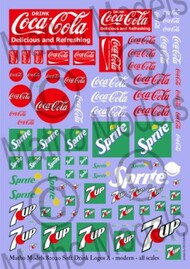  Matho Models  NoScale Multi-Scale Modern Soft Drink Logos Decal (Coca-Cola MAT80020