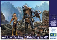  Masterbox Models  1/24 World of Fantasy: Female Warrior & Giant Holding Gnome (3) MTB24011